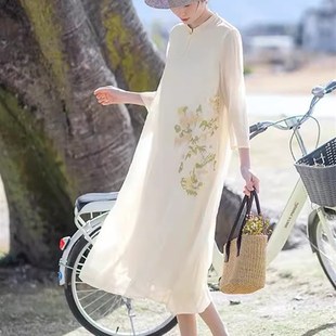 宽松0子小个子 优2气质装 速发新中式 改良旗袍连衣裙雅裙24春款