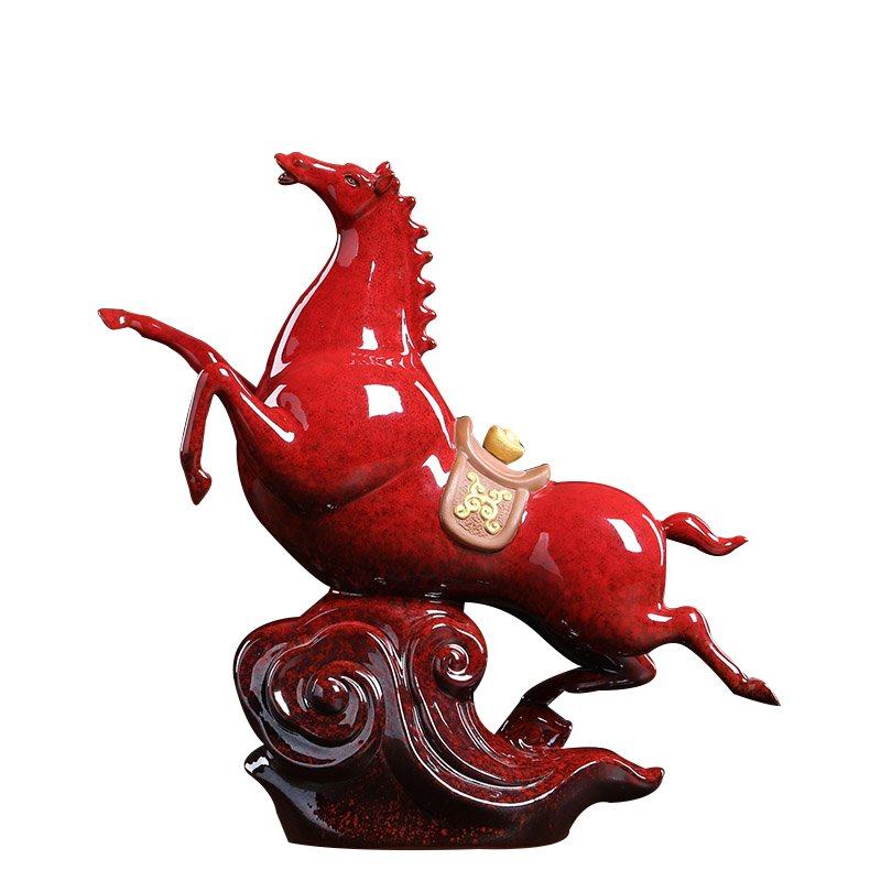 速发。陶瓷装饰马L成到马功摆件工艺柜品办公室电视客创招财开业