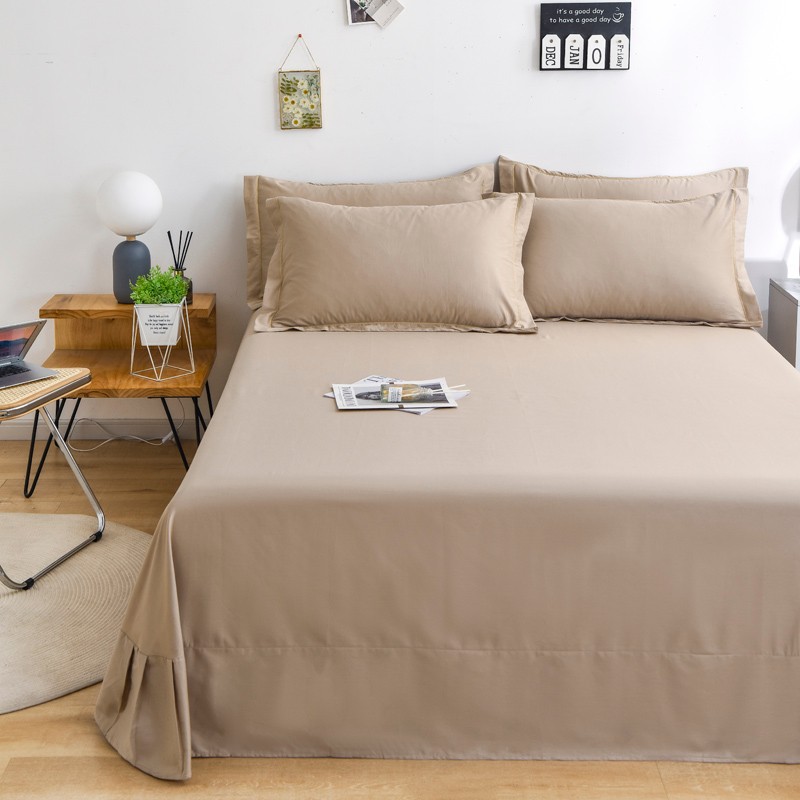 速发全棉纯色用双件人家单加大榻榻米床男被单三件套