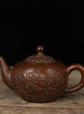 速发苏工纯铜麒麟纳福酒壶龙凤架祥博桌呈古案装饰摆件送礼收藏