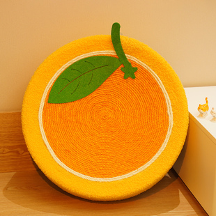 速发橙子剑麻猫一板猫窝抓体圆形盆号猫爪大不掉屑耐磨猫咪玩具磨