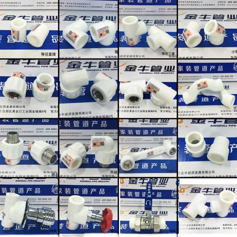 速发金牛5业白色PPR冷热水管配件6分2管家装热熔接头武汉三丝内通