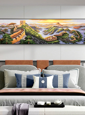 速发里靠山墙办公室字画挂画客厅装饰画沙景背发图画山水画国画