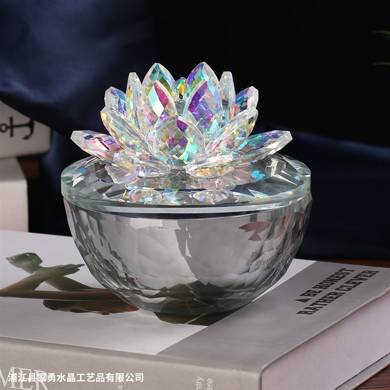 速发供应欧式水晶玻璃莲花首饰盒耳钉 盒珠宝收纳礼品盒