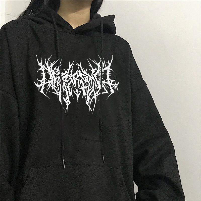 速发Goth oversizid hoodie Log eeev Huku shert wo