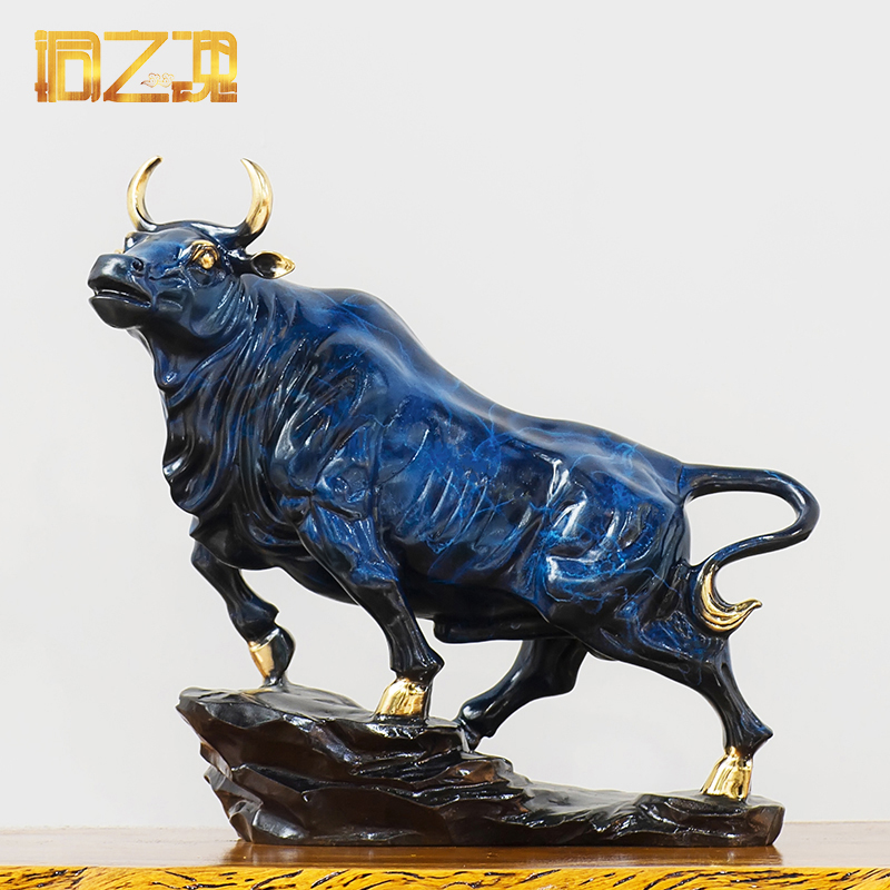 速发铜制华尔街牛摆件股市大号牛饰品家面装饰工艺品礼品酒柜桌居
