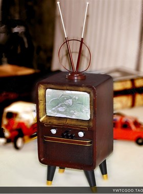 速发老复仿古铁式电视机模型 艺古拍摄影楼 韩式道具 店面橱窗摆