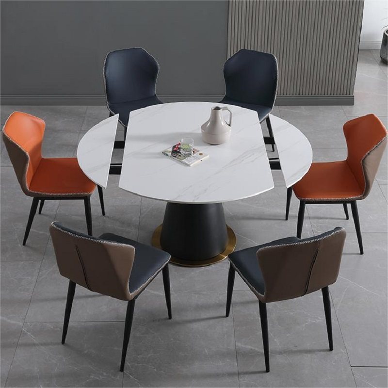 速发岩板餐两椅意式旋转圆桌奢叠桌用桌子简约家用小户型轻折餐桌,住宅家具,岩板餐桌,淘宝优惠券,粉丝福利购,淘宝优惠卷