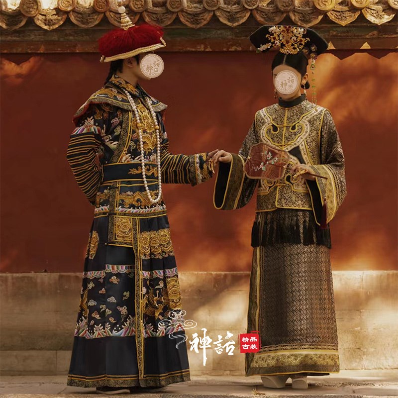 速发故宫古装情侣服影楼古装旅拍宫廷清朝吉服阿哥皇爷服