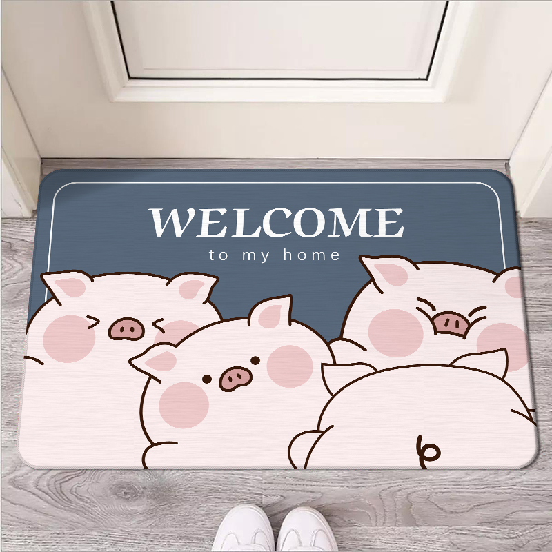 速发入户门地垫小猪进门口蹭土防滑脚户大门垫脏关进垫门耐玄地毯