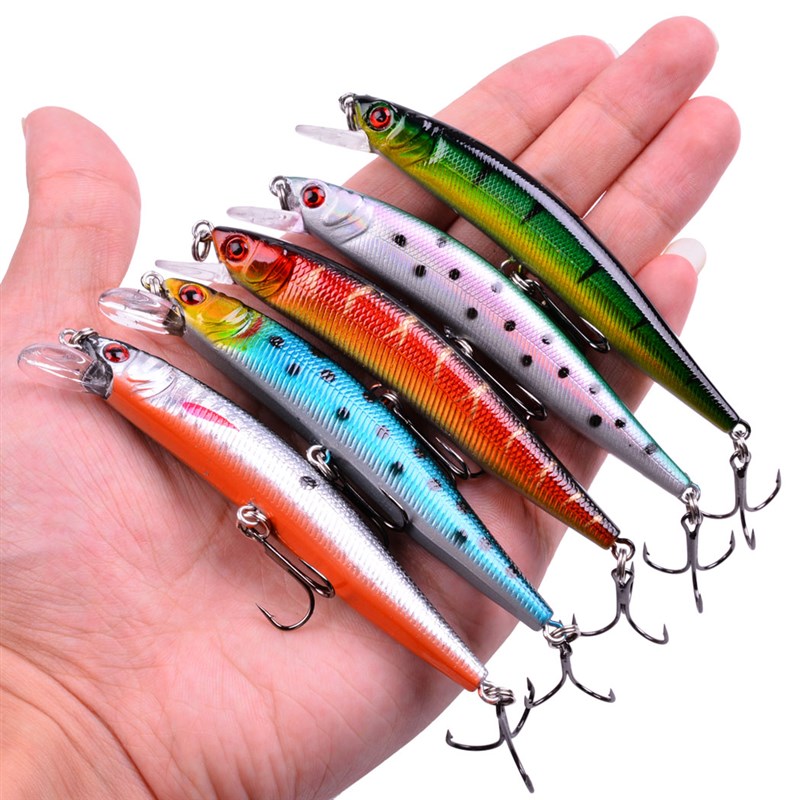 速发5Pe Miow WobblCrs L reu E Hd Plast Lures Crakb