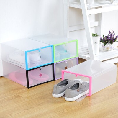 现货速发Traspet r Plast Srage Shoe Boxes Fdable b