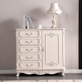 速发欧式五卧柜带开扇斗室收纳柜储白柜物色烤漆实木抽屉花轻奢