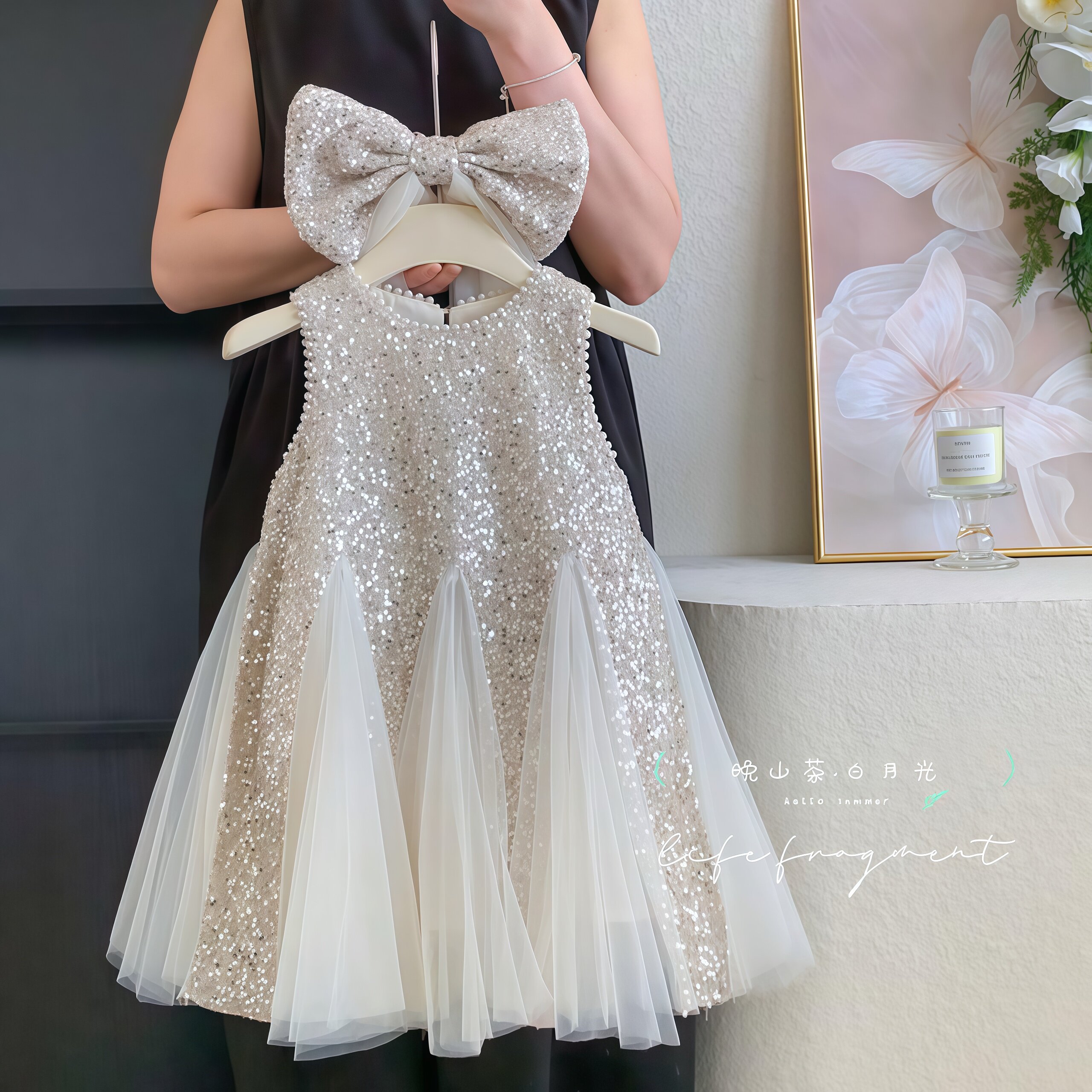 速发女童连衣裙夏季2026新款绝美生日裙子洋气礼服儿童时髦亮片公