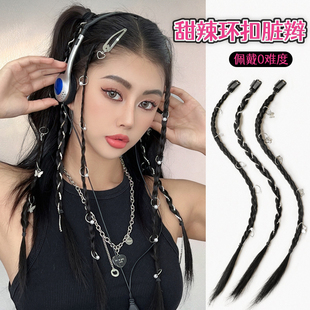 速发假发辫子甜酷脏辫马y假辣彩色拳击辫挑染麻花辫编发夹尾2k发