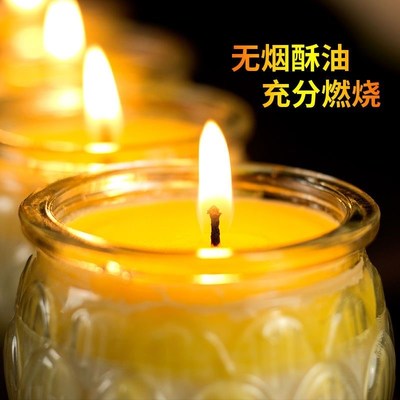 速发七彩色4小时24小时1天家用酥油灯灯盏纯植物酥油玻璃平口杯供