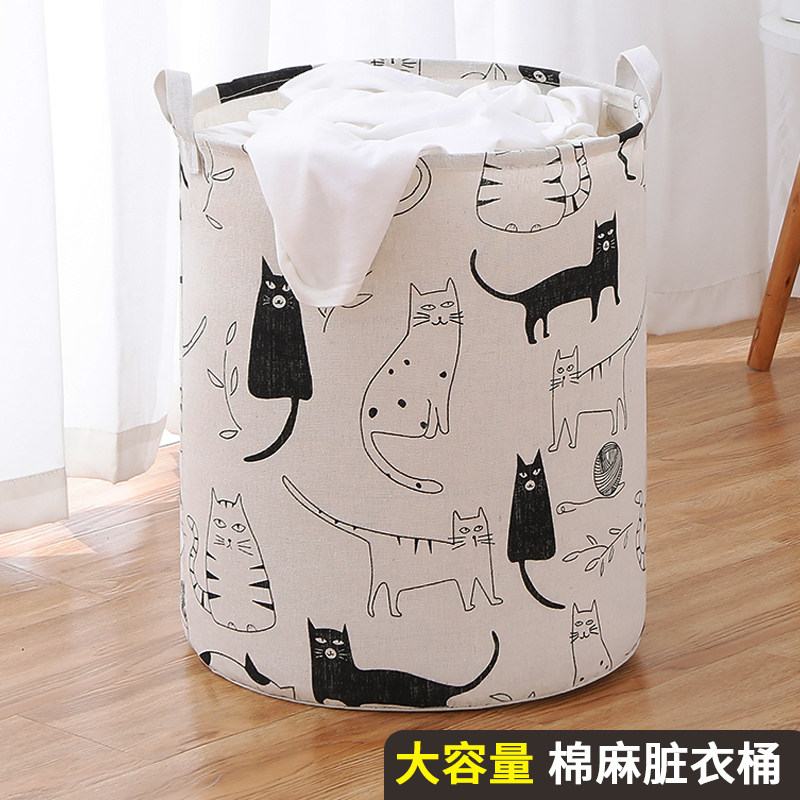 速发棉麻脏衣篮家用玩衣可折叠放脏衣服收纳筐大具娃娃收纳桶洗号