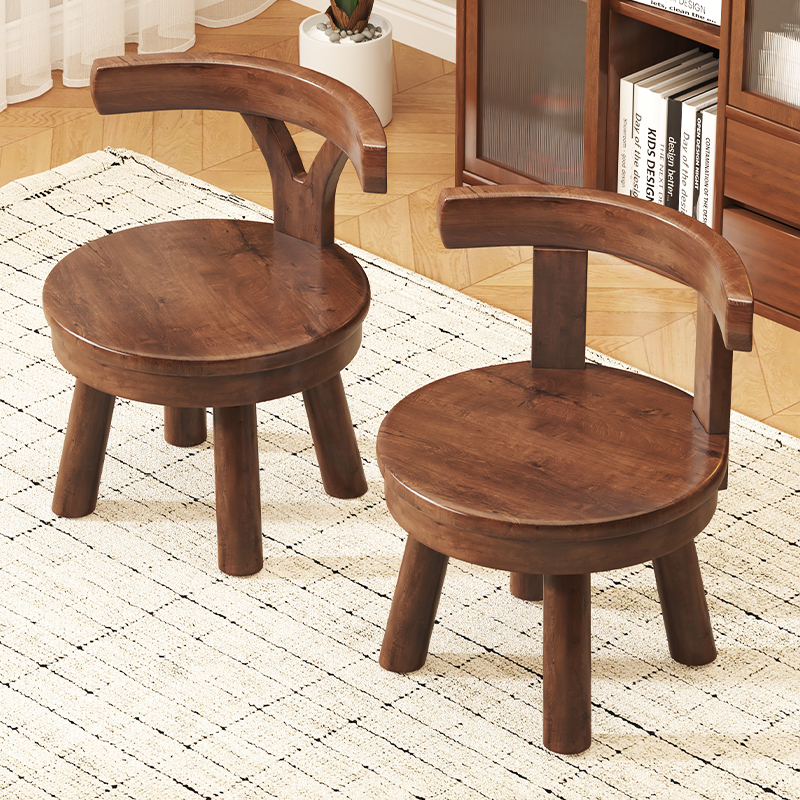 速发实椅凳子可旋转小板凳家用矮凳几厅沙发茶客凳靠背木子简约换