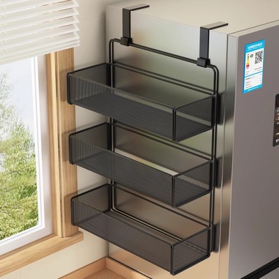 速发冰箱置物架侧面收纳神器厨房用品家用侧壁保多鲜调料瓶膜层挂