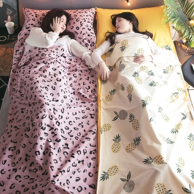 速发单携式睡袋家用室内人厚棉住酒店便加隔脏大人超轻出差旅行火