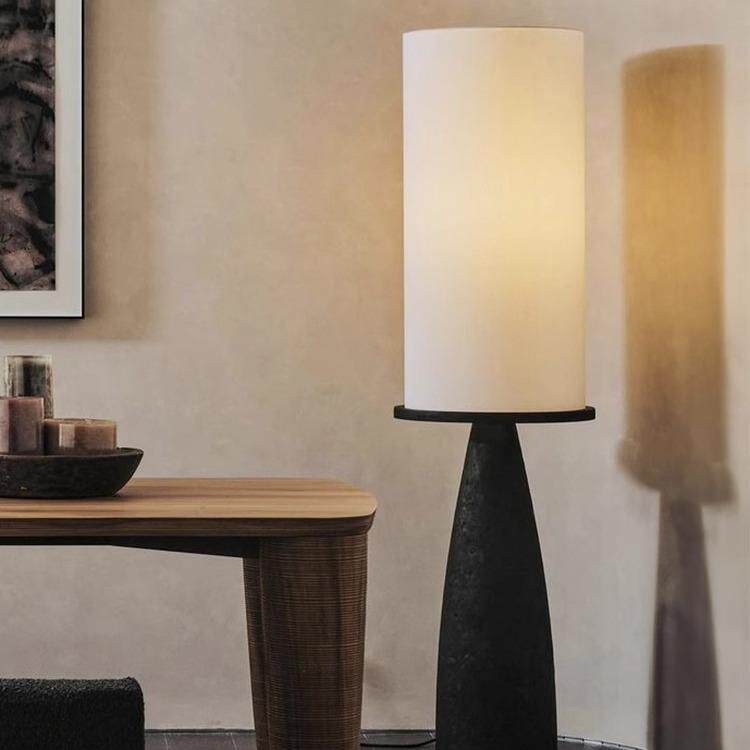 中古风落地灯客厅高级感轻奢艺术创意卧室灯侘寂风立式布艺氛围灯