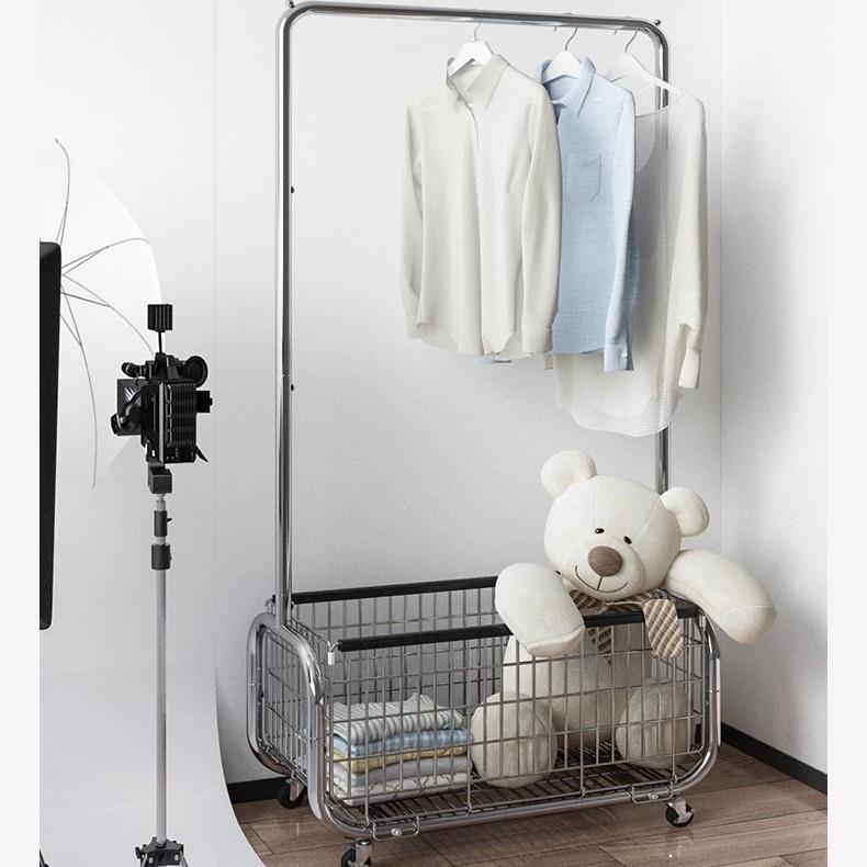 卧室落地衣帽架家用网红转角挂衣架门后不占地收纳置物架子脏衣篓