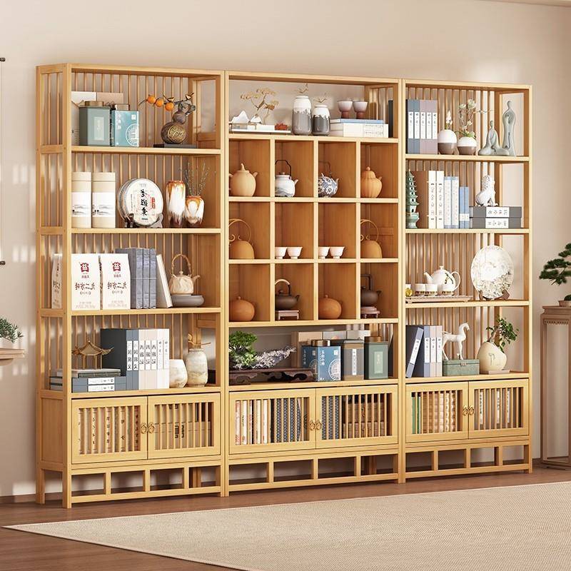 新中式博古架茶具茶叶置物架多宝阁茶叶柜非实木摆件展示架收纳柜