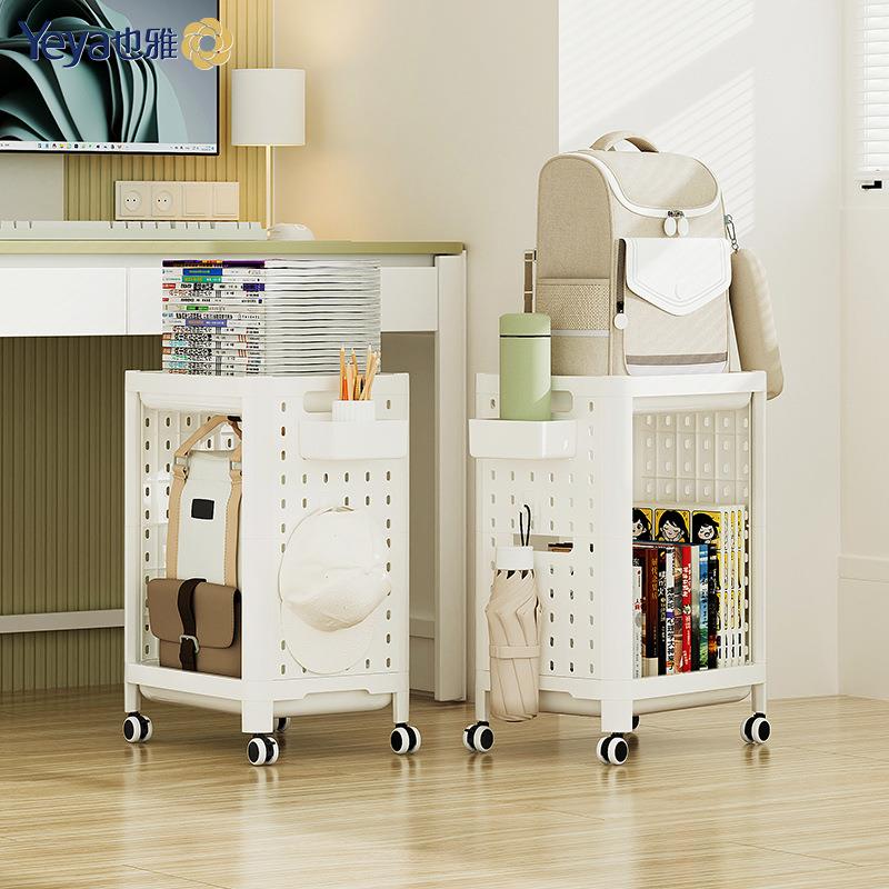 严选加厚书包置物架学生家用书本置物架可移动收纳架宿舍收纳书架