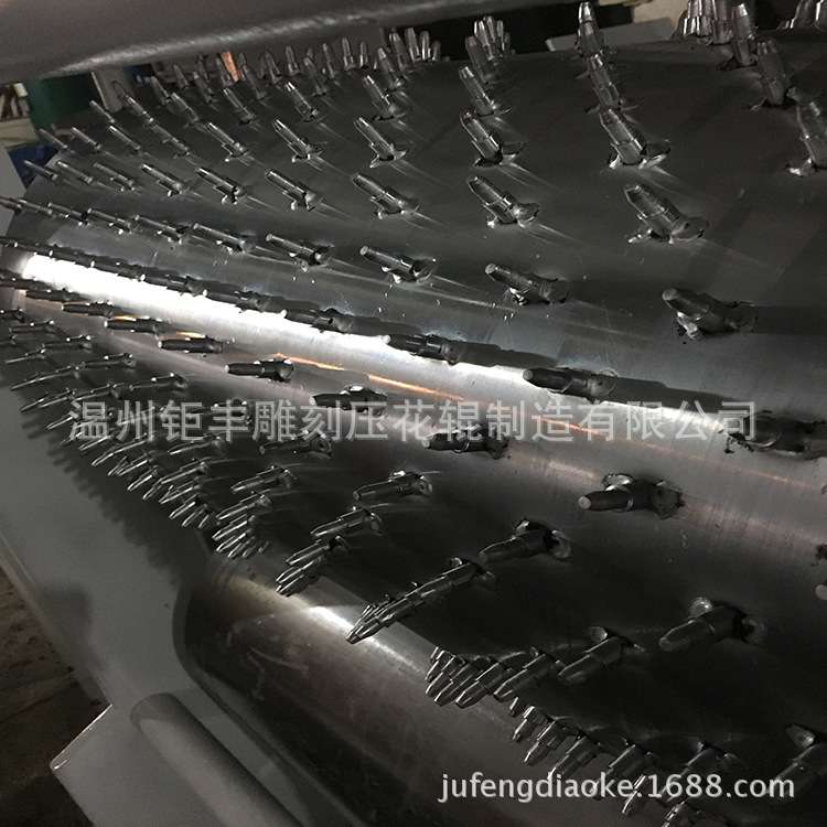 厂家供应不锈钢压花辊餐巾纸布料压花机压棉机轴模具镀锌辊筒加工