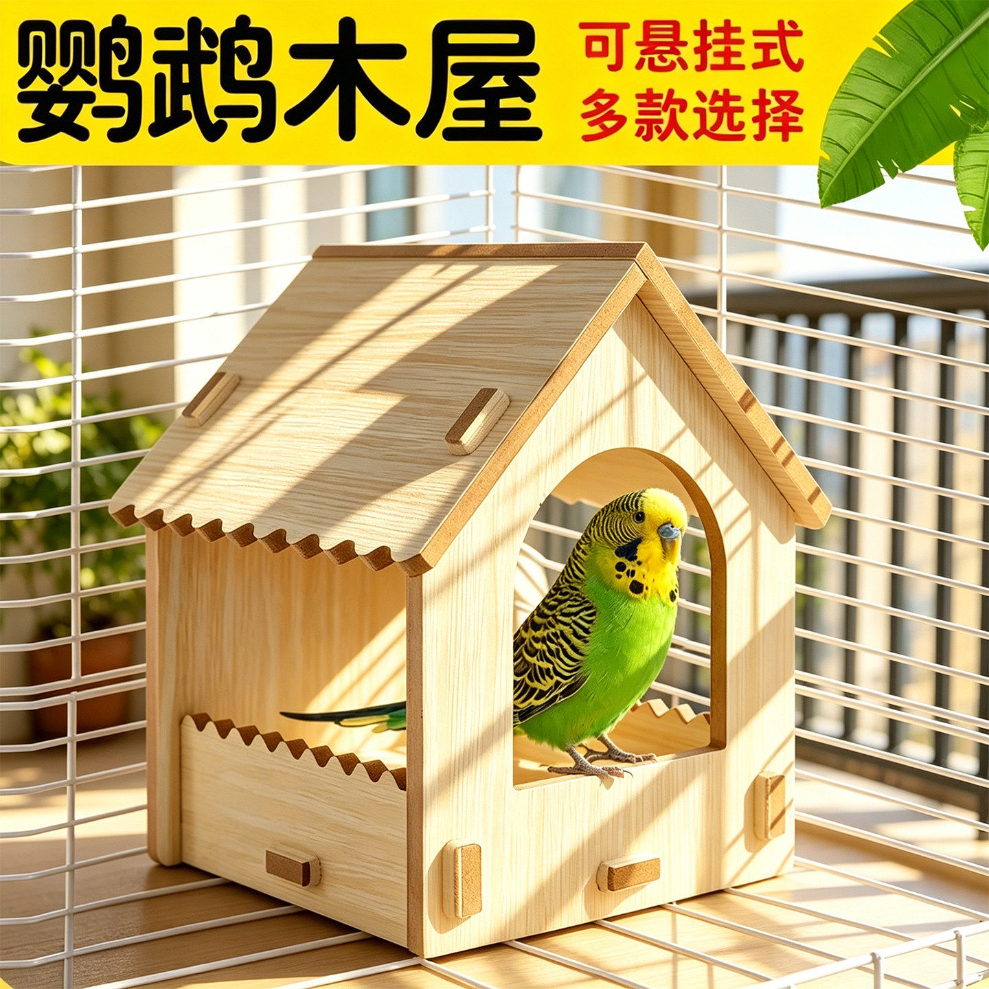 鹦鹉躲避屋鸟窝牡丹玄凤小太阳和尚四季通用窝悬挂木屋房子睡觉窝