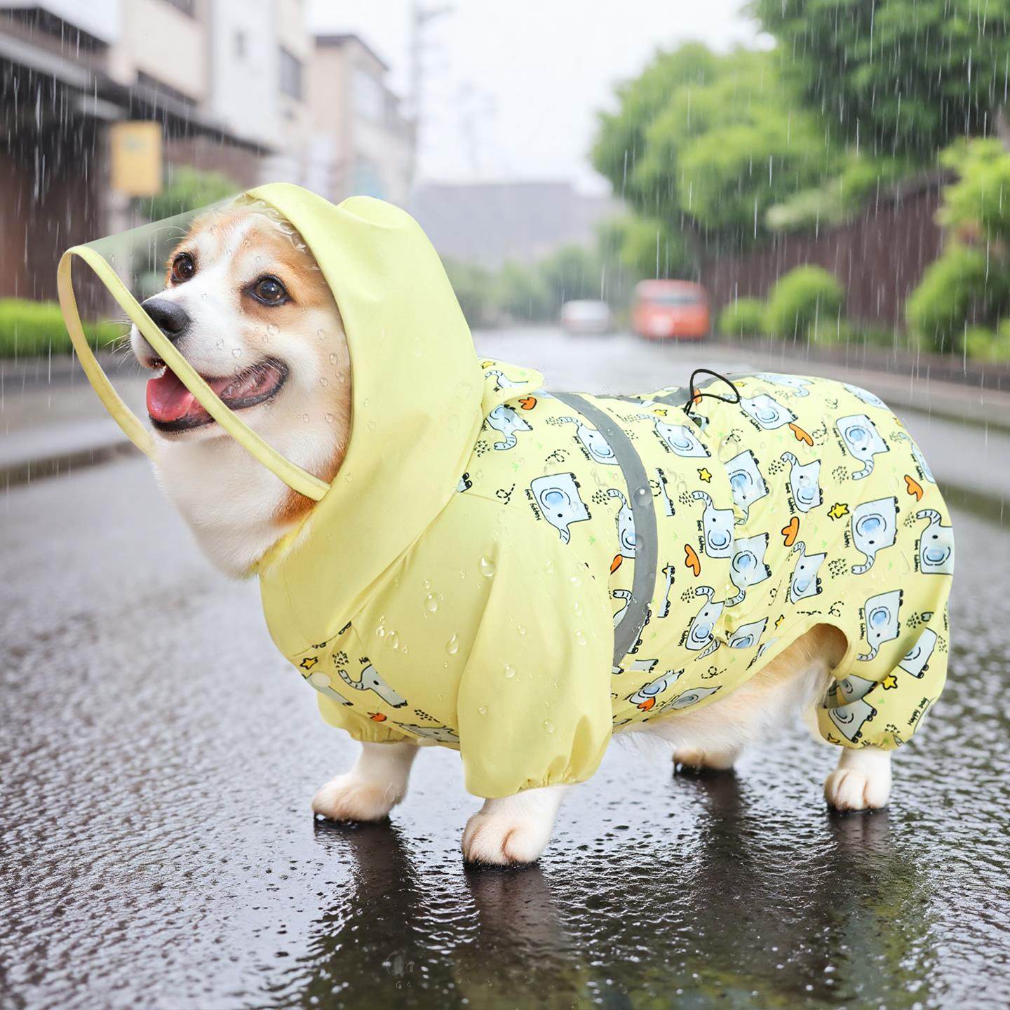 宠物狗狗雨衣四脚防水全包柯基犬专用衣服小狗泰迪中型犬雨天遛狗