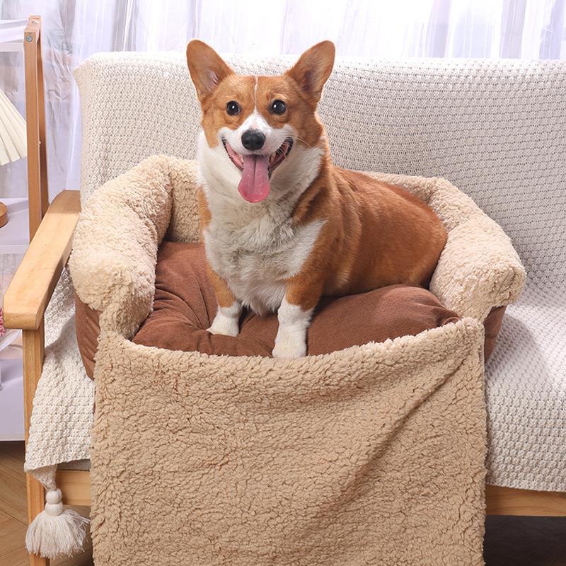 冬季保暖羊羔绒狗窝全可拆洗被子