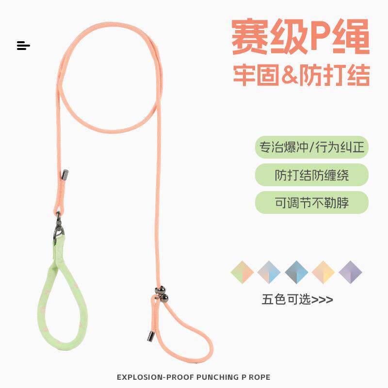 赛级P绳P链狗狗牵引绳训犬狗绳大中小型犬通用外出遛狗子防打结