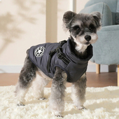 宠物狗狗衣服秋冬天保暖马甲雪纳瑞柴犬贵宾小型犬胸背带牵引棉衣