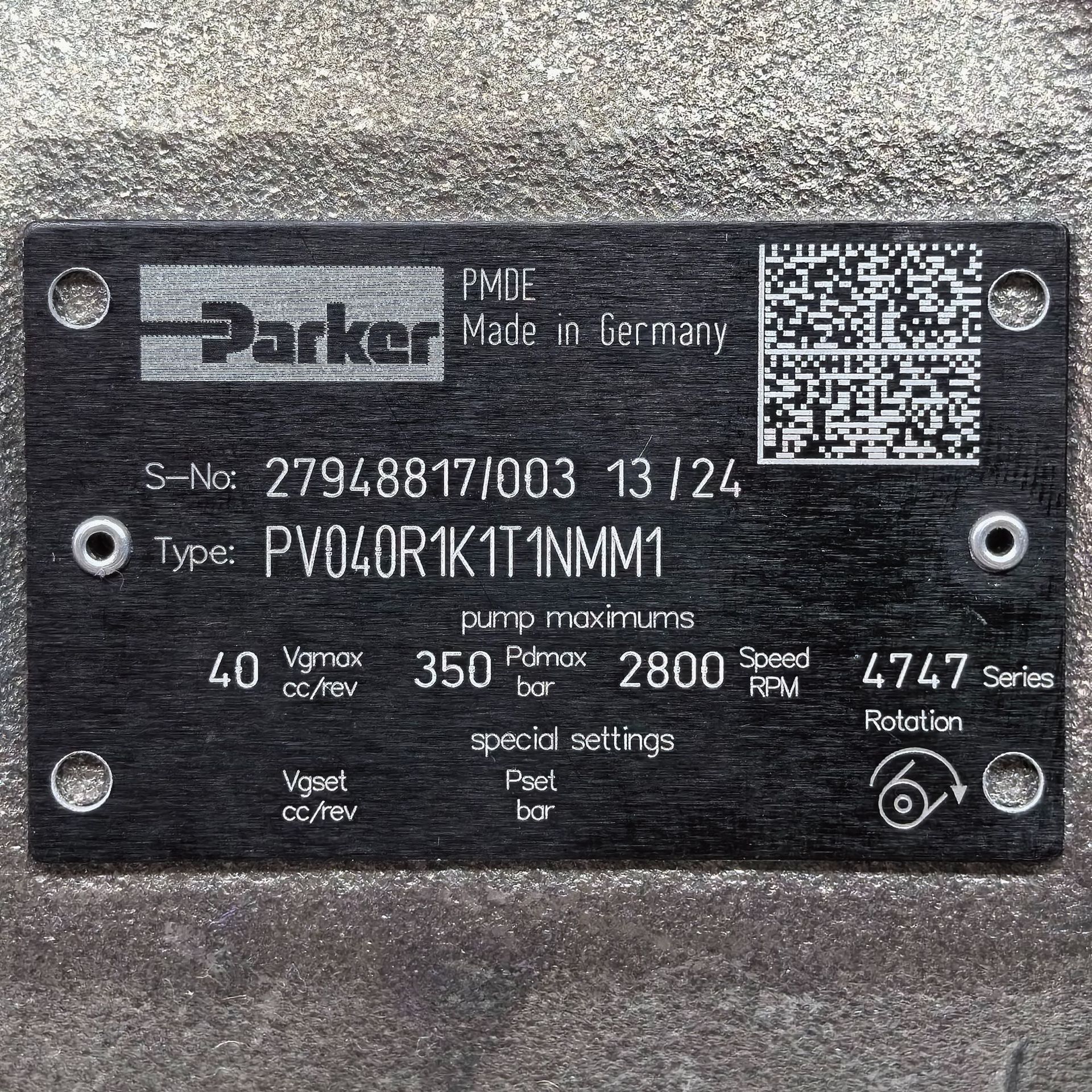 PV040R1K1T1NMM1 # Parker//派克，液压阀，插装阀，比例阀
