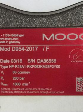 D954-2017/F HP-R18A1-RKP063KM28F2Y00 # MOOG//穆格，液压泵