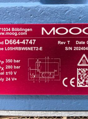 D664-4747 L05HRBW6NET2-E # MOOG穆格，比例伺服阀