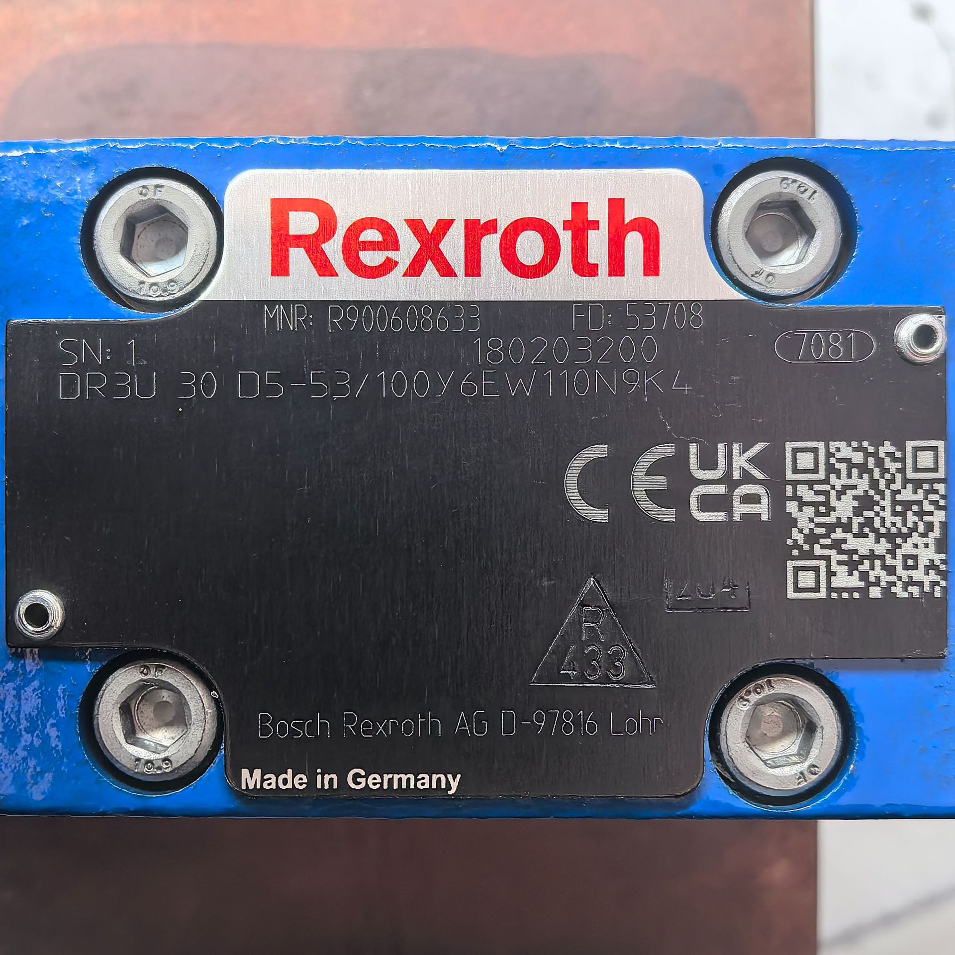 R900608633  DR3U30D5-53/100Y6EW110N9K4 # Rexroth，液压阀