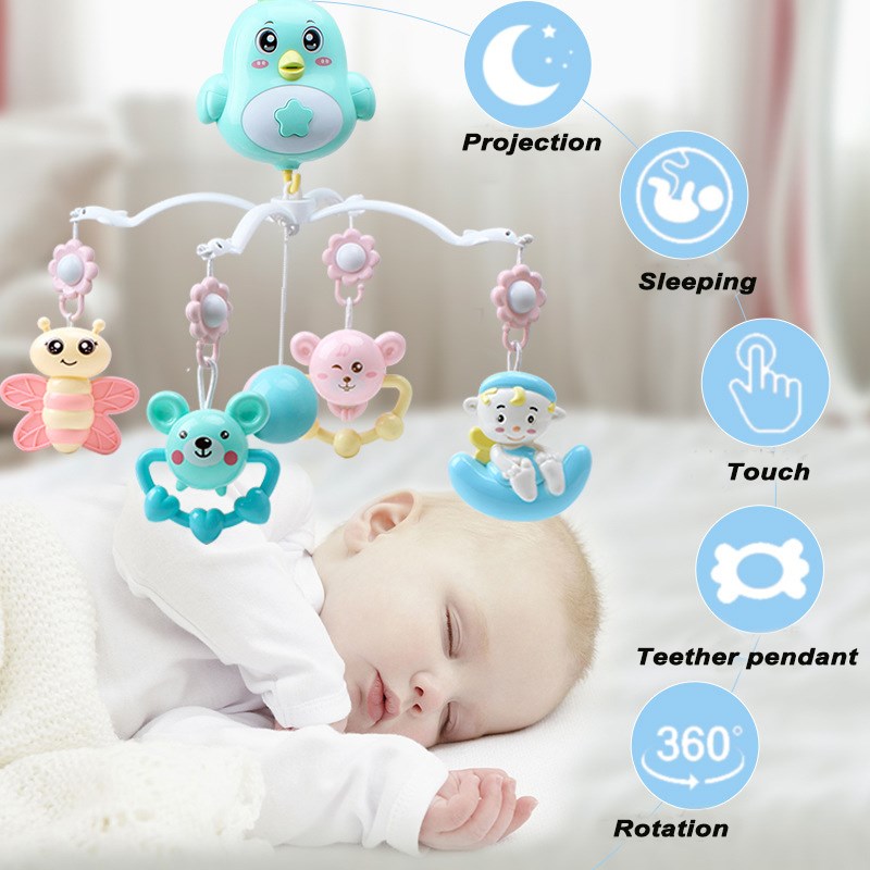 推荐Baby Crib Mobile with Remote Controll Music Box Night Li