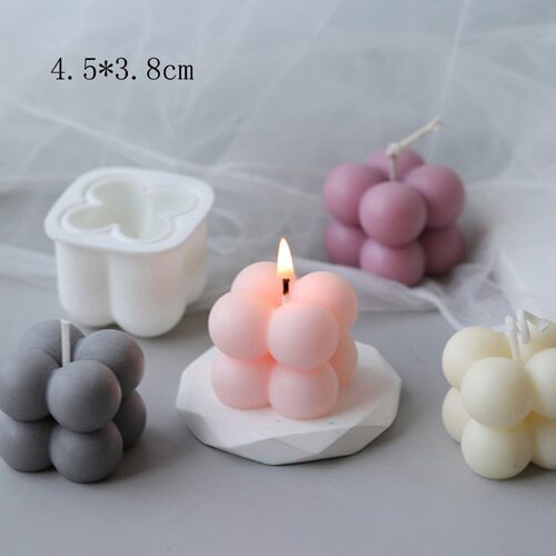 极速Diy Geometric Rubiks Cube Candle Silicone Mold 3D Cube