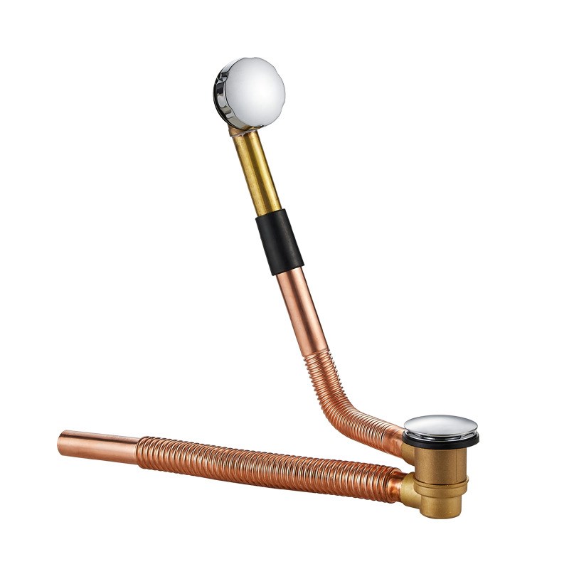 浴缸排水管去水器连体浴缸下水管软D管下水器带溢水孔澡盆浴缸配