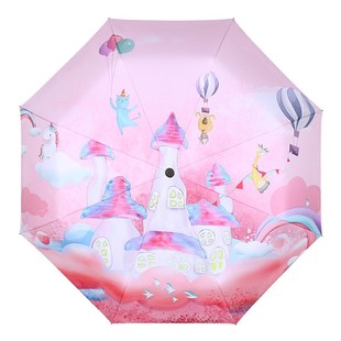 雨伞晴雨两用防紫外线女高颜值自动遮阳太阳伞Q加固抗风儿童防晒