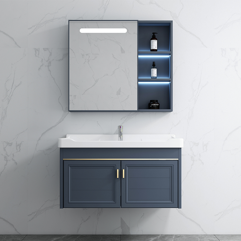 现代简约a太空铝浴室柜组合陶瓷洗脸盆轻奢卫生间洗漱台阳台洗手