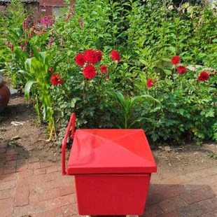 玻璃钢沙箱特厚不生锈工地加油站柜箱0.12方推车带轮防汛黄沙箱