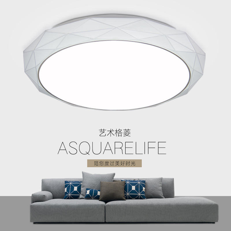 2023年新款卧室吸顶灯圆形客x厅灯儿童灯蓝粉色40/50圆灯家用灯具