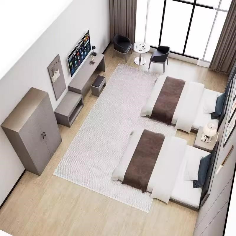 酒店家具标间全套宾馆床民宿公寓单F双人床出租房床专用式单间定