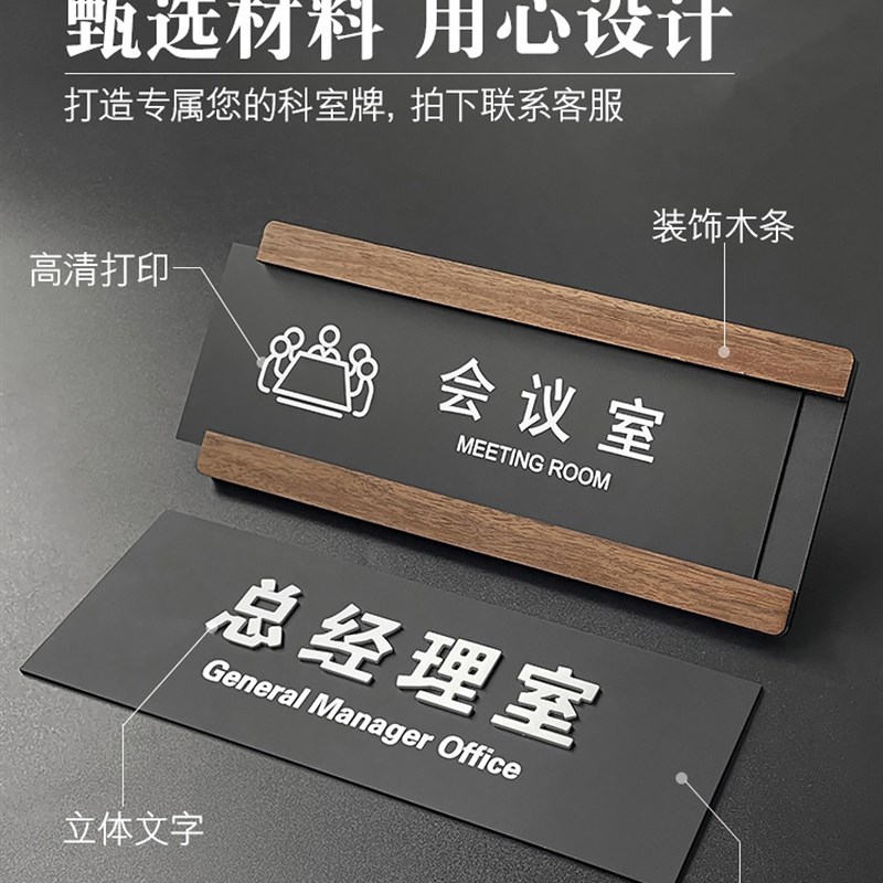 办公室门牌亚克力可更换式科室牌公司总经理学校医院部门标牌标识