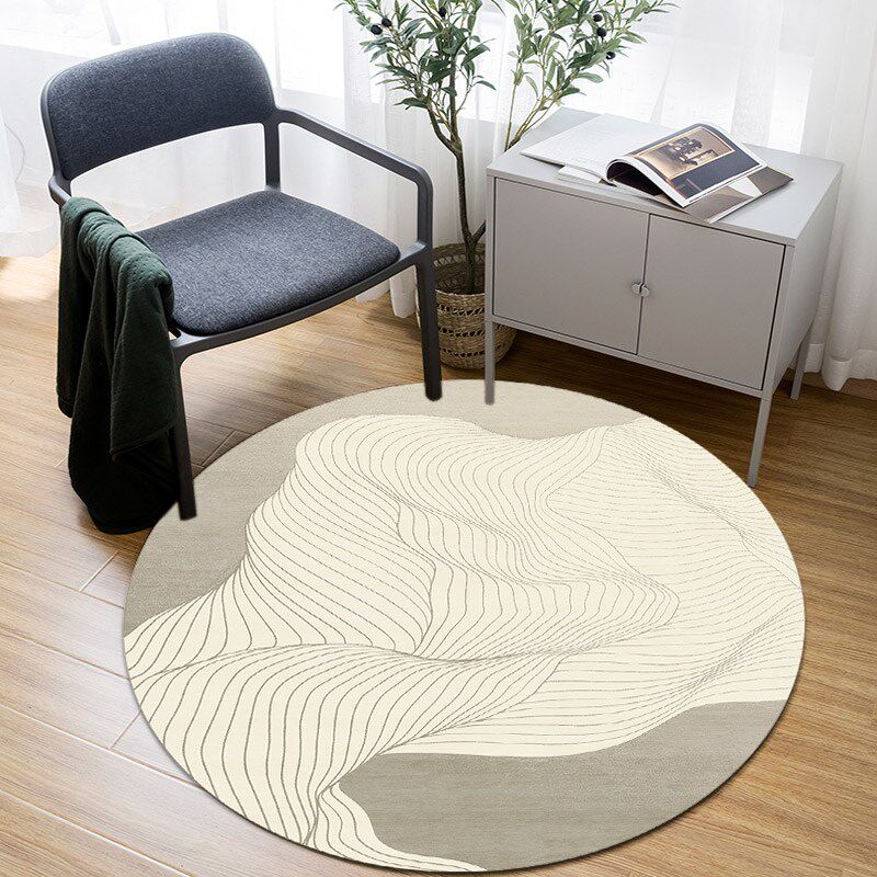 诧寂风圆形皮革地垫可q擦洗免洗PVC防水防油防滑吊篮电脑椅垫