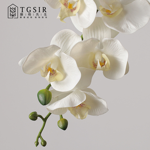 高枝仿真9头手感蝴蝶兰高档客厅假花装饰电视柜插花婚庆布置花艺