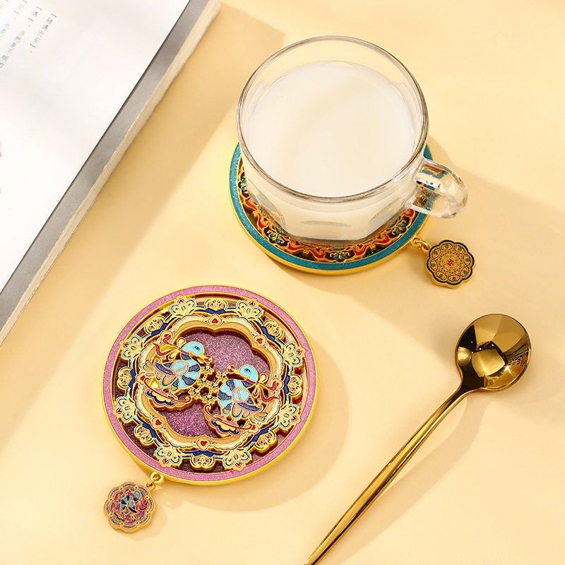 敦煌三兔共耳小杯垫合金隔热茶杯拖九色鹿家用茶桌创意礼物,节庆用品/礼品,文化创意杯垫/餐垫,淘宝优惠券,粉丝福利购,淘宝优惠卷